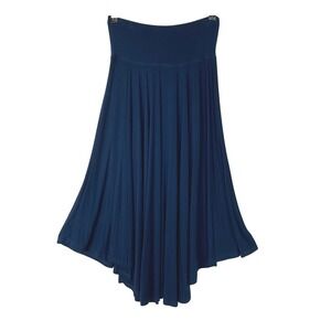 Heartstring Boho High Waisted Maxi Skirt Women Size S Navy Stretch Flowy Coastal